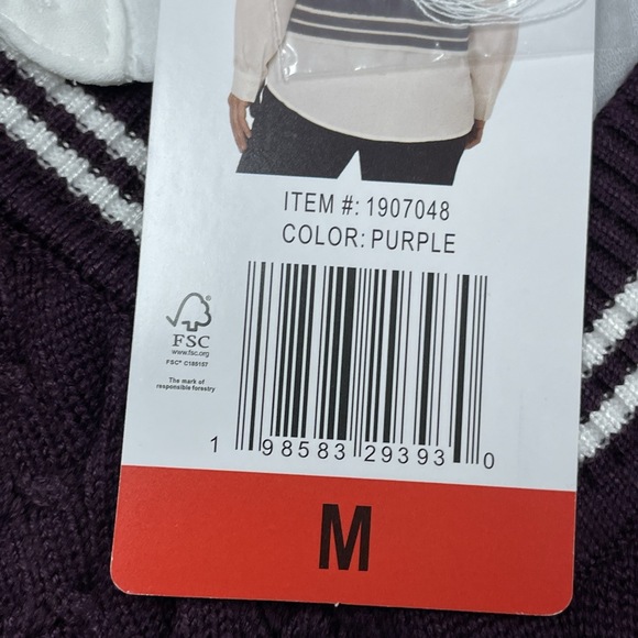 Adrianna Papell Women's M Sweater Vest Purple Viscose Blend e0006 - Picture 3 of 8